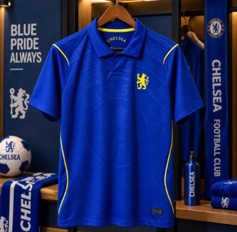 Chelsea FC Blue Football Jersey – Royal Blue Polo Collar Soccer T-Shirt for Men