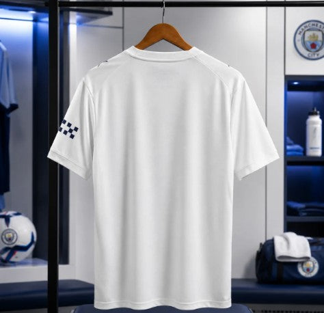 White & Blue Football Jersey – Premium Short Sleeve Soccer Sports T-Shirt for Men