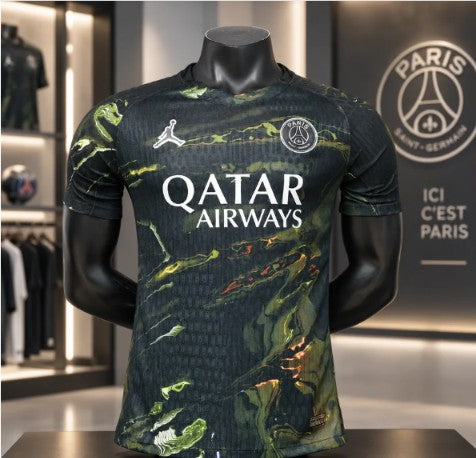 Black & Green Abstract Football Jersey – Premium Short Sleeve Soccer Sports T-Shirt for Men