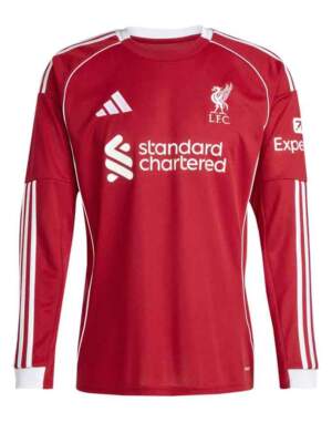 Liverpool Home Long Sleeves Jersey 25-26 Season Player Version