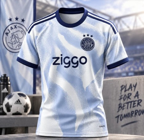 Ajax White Football Jersey – Stylish Soccer Sports T-Shirt for Men