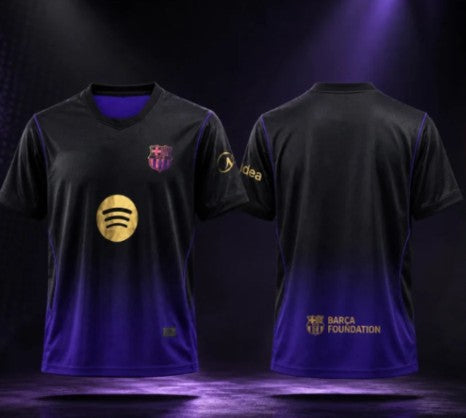 Barcelona Black & Purple Football Jersey – Stylish Soccer Sports T-Shirt for Men