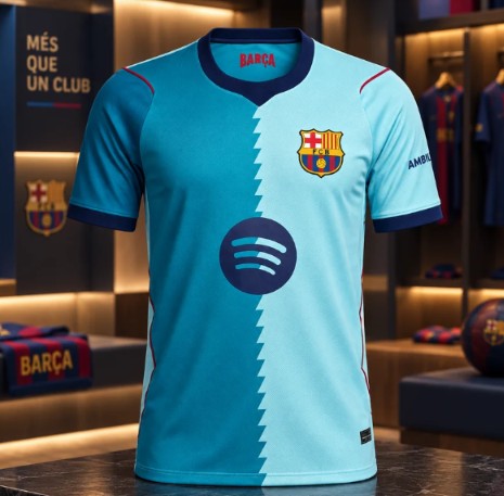 Barcelona Light Blue Football Jersey – Stylish Soccer Sports T-Shirt for Men
