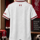 White & Red Football Jersey – Premium Short Sleeve Soccer Sports T-Shirt for Men