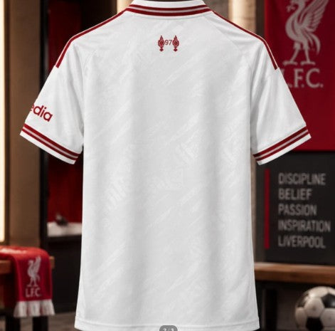 White & Red Football Jersey – Premium Short Sleeve Soccer Sports T-Shirt for Men