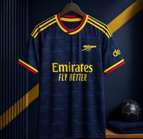 Navy Blue & Yellow Football Jersey – Premium Short Sleeve Soccer Sports T-Shirt for Men