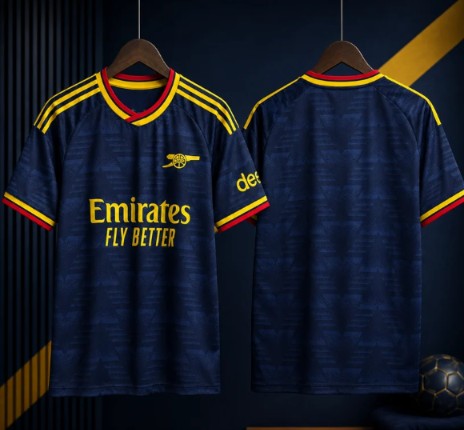 Navy Blue & Yellow Football Jersey – Premium Short Sleeve Soccer Sports T-Shirt for Men