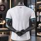 White Geometric Football Jersey – Premium Short Sleeve Soccer Sports T-Shirt for Men