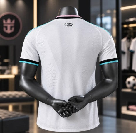 White Geometric Football Jersey – Premium Short Sleeve Soccer Sports T-Shirt for Men
