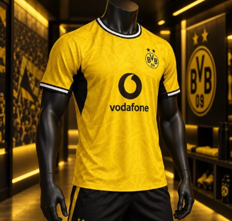 Yellow & Black Football Jersey – Premium Short Sleeve Soccer Sports T-Shirt for Men