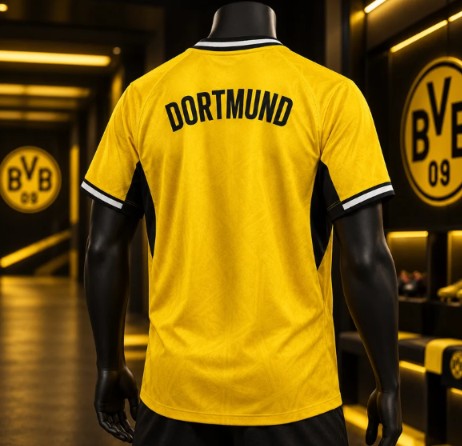 Yellow & Black Football Jersey – Premium Short Sleeve Soccer Sports T-Shirt for Men