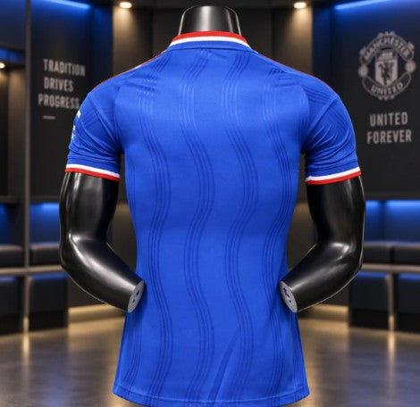 Royal Blue & Red Football Jersey – Premium Short Sleeve Soccer Sports T-Shirt for Men