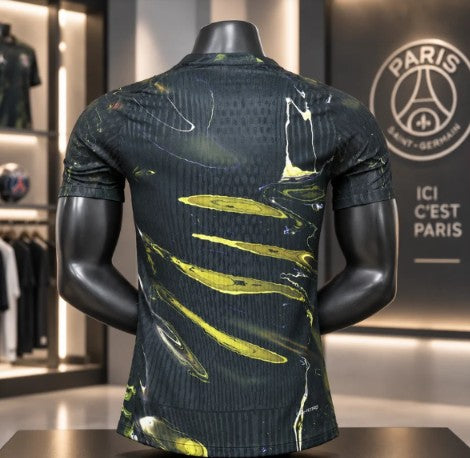 Black & Green Abstract Football Jersey – Premium Short Sleeve Soccer Sports T-Shirt for Men