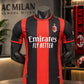 Red & Black Striped Football Jersey – Premium Short Sleeve Soccer Sports T-Shirt for Men