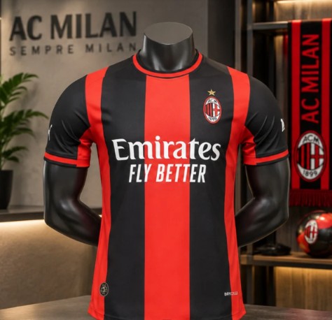 Red & Black Striped Football Jersey – Premium Short Sleeve Soccer Sports T-Shirt for Men