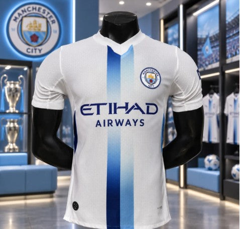 White & Blue Football Jersey – Premium Short Sleeve Soccer Sports T-Shirt for Men