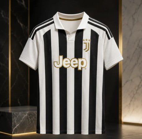 Men's Black & White Striped Football Jersey – Short Sleeve Sports T-Shirt