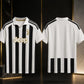 Men's Black & White Striped Football Jersey – Short Sleeve Sports T-Shirt