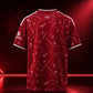 Men's Red Printed Football Jersey – Short Sleeve Sports T-Shirt