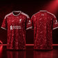 Men's Red Printed Football Jersey – Short Sleeve Sports T-Shirt